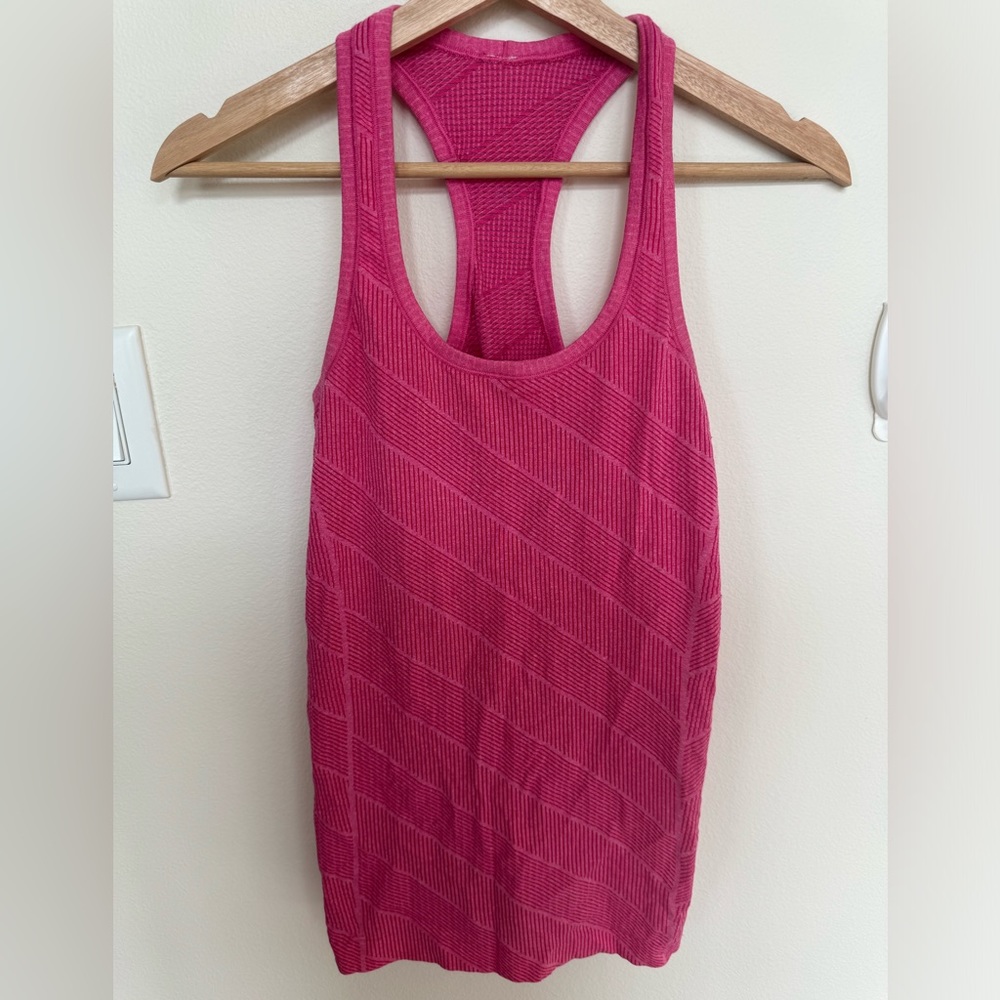 Lululemon Racerback Tank top. Size small. Hot pink with stripes.